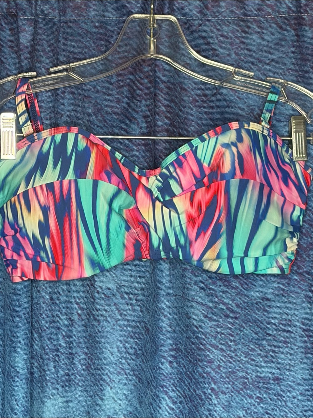 Multicolor Ruffle Bandeau Bikini Top - Women Swim